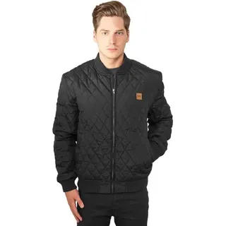 URBAN CLASSICS Diamond Quilt Nylon Jacket in Schwarz (black 7), Gr. Small