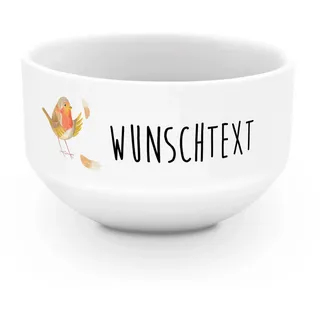 Mr. & Mrs. Panda Schale personalisiert Rotkehlchen Federn - Personalisierte Geschenke, Schüssel, fliegen, Suppenschüssel, Müslischüssel, Spruch Motivation, Lustige Sprüche, Motivationsbilder, Vogel