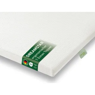 Ergonomischer Kaltschaum Topper | extra fest | 100 x 200 cm | H4 | 5 cm hoch | DREAMSTAR Easy Dream - Weiß