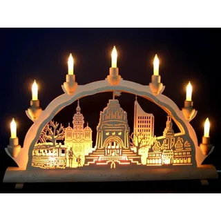 Schwibbogen 50cm Leipzig Altstadt Völkerschlachtdenkmal Erzgebirge Lichterbogen