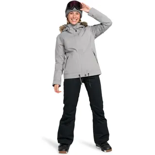Snowboardjacke ROXY "Meade", Damen, Gr. XL, grau (erdgrau), Obermaterial:100% Microfaser;, Jacken Snowboardjacke