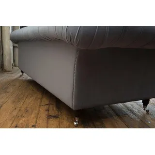 XXL Sofa 4 Sitzer Couch Chesterfield Polster Sitz Garnitur Leder Textil Graue - Grau