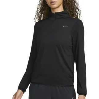 Nike Dri-FIT Swift Element UV 1/4-Zip Laufshirt Damen 010 black/reflective silv L