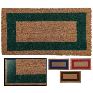 LucaHome Fußmatte für den Eingangsbereich, natürliche Kokosfaser, rutschfest, originell und elegant, für drinnen und draußen, robust für Haus, Büro, Terrasse und Garten (Grün, 80 x 140 cm)