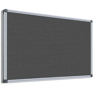 Floordirekt Filz-Pinnwand mit Aluminium-Rahmen Filztafel Moderationstafel Größen (180 x 90 cm, Grau)