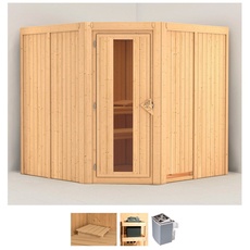Bild von Sauna »Jarla«, (Set), 9-kW-Ofen mit integrierter Steuerung, beige