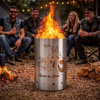 Feuertonne / Feuerkorb mit Motiv Born to ride