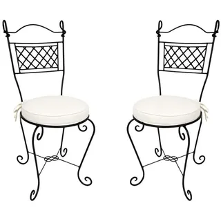 Marrakesch Orient & Mediterran Interior 2er Set Gartenstuhl Rioja 40 x 40 x 105 cm schwarz