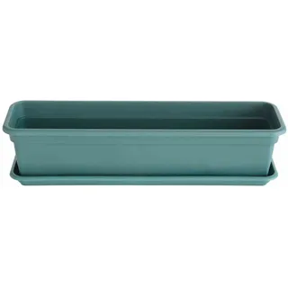 Balkonkasten Pflanzkasten Pflanzgefäß Blumenkasten Topf 80×16,9×13,8 cm grün