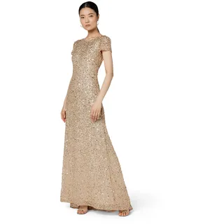 Adrianna Papell Damen short Kleid, Champagner/Gold, 40 EU