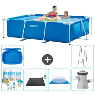 Rechteckiger Frame Pool - 220x150x60 cm - 7-teilig S20820 - Blau