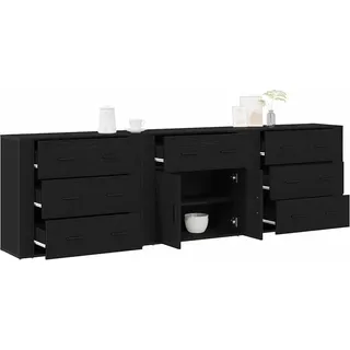 vidaXL Sideboard Schwarz Eichen-Optik 240 x 33 x 70 cm Holzwerkstoff - Schwarz