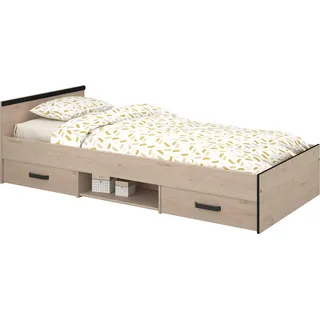 Kinderbett Alma 90x200 mit Stauraum - eichendekor - Braun