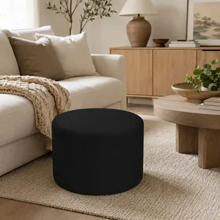 Talamo Italia - Pouf Abanera, Mehrzwecksessel, Sitzsack, Hockerhocker, Made in Italy, 79x79 h42 cm, Schwarz