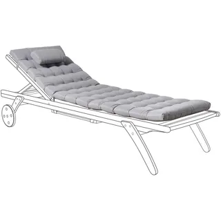 Beliani Liegenauflage Hellgrau 56/192 cm Cesana Premium , Textil , Rechteckig , 192x5x56 cm , Gartenmöbel, Gartenpolster & Auflagen, Sesselauflagen
