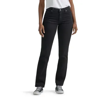 Lee Damen Relaxed Fit Straight Leg Jeans, Black Onyx, 40