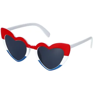 Folat 24276 Orange Niederländisch Kingsday Fußball-Europameisterschaft - Brille - Herz - RotWeißBlau