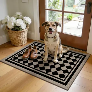 Enyhom Schmutzfangmatte Innen 60 x 90 cm, rutschfest Fußmatte Waschbar Absorbierend Fussmatte Schuhmatte Strapazierfähiger Eingangsteppich für Haustür & Eingang