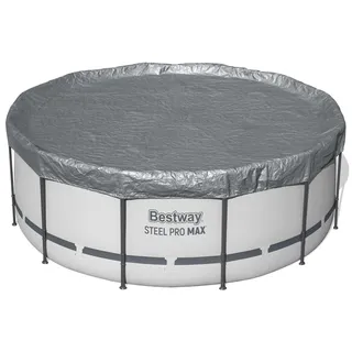 Bestway Poolabdeckung Ø3,66 m Rund Polyester Grau - Grau