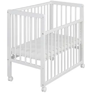 My Baby Lou Beistellbett , Weiß , Holz , Wildkernbuche , Hartholz , 48x83x85 cm , Made in Eu , Sprossen im Normabstand, zum Gitterbett umbaubar, Reißverschluss, Bezug waschbar, höhenverstellbar, sehr stabil , Babymöbel & Kindermöbel, Babyzimmer, Babybetten, Beistellbetten