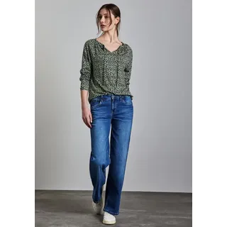 STREET ONE Bedrucktes Raglan Shirt, Grün | Gr.: 36