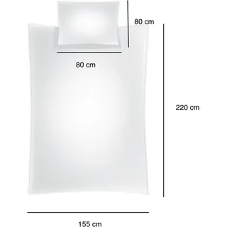 Einfarbige Wendebettwäsche 100% Baumwolle Satin mit Reißverschluss für Einzel- und Doppelbett Grün/Anthrazit 155 x 220 cm + 80 x 80 cm