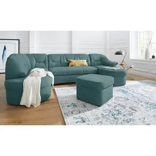 DOMO collection Wohnlandschaft Mikrofaser U-Form 3-Sitzer Petrol