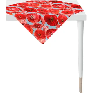Mitteldecke APELT "7702 SUMMERTIME, Sommerdeko, Sommer" Gr. 1, blau (blau, rot), B:88cm L:88cm, Baumwolle, Tischdecken, Mitteldecke, Digitaldruck