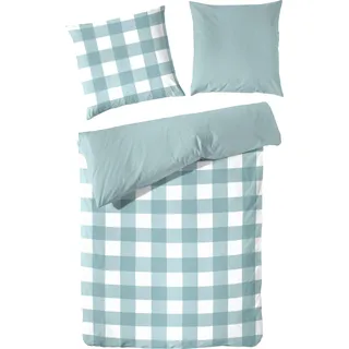 Primera Bettwäsche »Basic Perkal« 3 Stk. tlg. im modernen Karodesign, blau