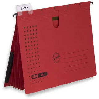 Elba Mehrfach-Hängehefter chic, für A4, rot, 5 Stück, Hängeregister | aus Karton