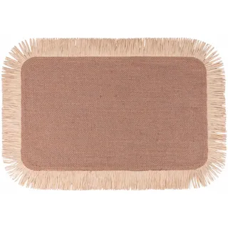 Rechteckiges Tischset 45 x 30 cm aus Jute, Fransen aus Papier