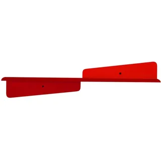 Hanah Home Modernes dekoratives Wandregal aus Metall, rot, 60 x 14 cm | 100% Metallrahmen, elektrostatisch pulverbeschichtet | Industriestil
