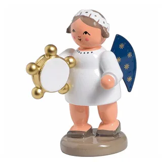KWO Kunstgewerbe-Werkstätten Olbernhau GmbH KWO Erzgebirge Engel mit Tamburin Höhe 5 cm,