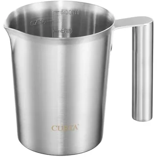 CURTA 18/8 Edelstahl-Messbecher mit Griff und Ausguss, 500 ml (2 Tassen16 oz)(Verbesserter Griff)