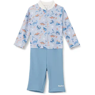 Playshoes UV-Schutz Einteiler Unisex Kinder Badeanzug Schwimmanzug Badebekleidung, Dino Allover Langarm, 86/92