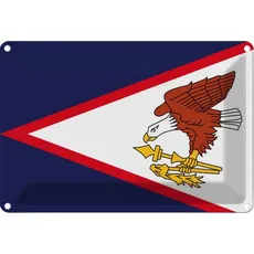 Blechschild Wandschild 20x30 cm American Samoa Fahne Flagge
