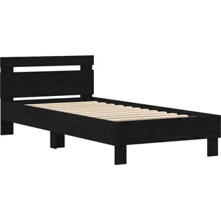 vidaXL Bettrahmen Schwarz Eichen-Optik 90 x 200 cm Holzwerkstoff - Schwarz
