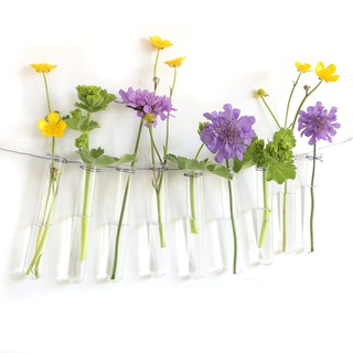 comforder 12 reagenzgläser für Blumen zum aufhängen, Reagenzglas Vase mit Rand zum aufhängen, Fensterdeko hängend, Vase Glas, Hochzeitsdeko Blumen (15 cm)