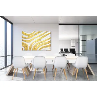 Queence »White and Gold« Abstrakt 1 Stk. tlg. mit sehr guten Schallabsorptions-Eigenschaften,