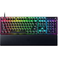 Razer Huntsman V3 Pro - Analoge optische E-Sport-Tastatur ohne Ziffernblock (Schnellfeuer-Modus, Snap Tap, Digitaler Drehregler & Steuerungstaste, Doubleshot-PBT-Tastenkappen) US-Layout, Schwarz