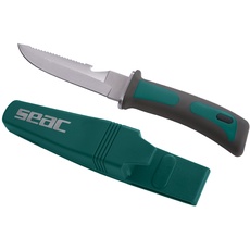Seac Sub Bat Scuba Messer aus gehärtetem Edelstahl – Klinge 12 cm, grün