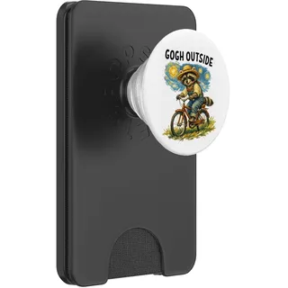 Gogh Outside Skurrile Waschbär Starry Day PopSockets PopWallet für MagSafe