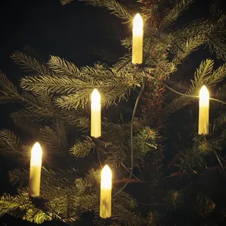 Gresonic Lichterkette mit LED Kerzen warmweiß (Warmweiß, 30LED)