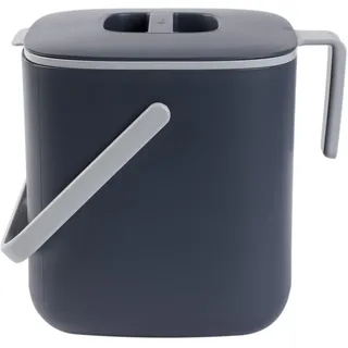 BLUE GINKGO Biomülleimer Küche – Kompostbehälter Küche mit Deckel, Griffen | Spülmaschinenfest | Hergestellt in Korea (2,6 Liter) – Grau