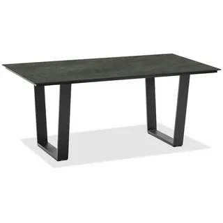 Gartentisch , Anthrazit, Graphitfarben , Kunststoff , Betonoptik , rechteckig , Kufe , 95x76x200 cm , wetterbeständig , Gartenmöbel, Gartentische, Gartentische