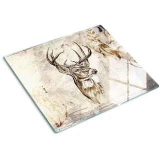 Tulup Glasplatte 60x52 cm Reh , Glas , 60x0.4x52 cm , Küchen, Küchenelektrogeräte, Herde, Herdabdeckplatten