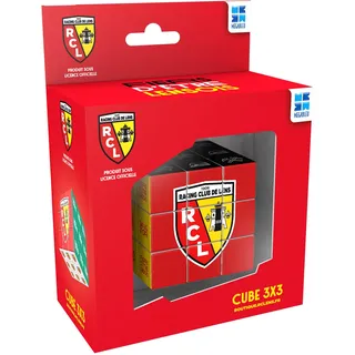 Megableu Würfel 3 x 3 RC Lens – offizielles Club RCL – Spiel Reflexion und Logik – Geschwindigkeitswürfel in den Farben des RC Lens – für Erwachsene und Kinder ab 7 Jahren – Geschenkidee für