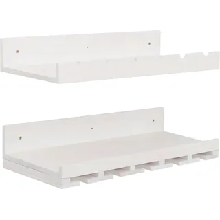 MCW 2er-Set Weinregal P22 Für 6 Flaschen/15 Gläser 61x28cm Weiß