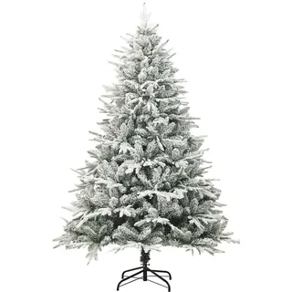 vidaXL Künstlicher Weihnachtsbaum Beschneit Tannenbaum Christbaum Dekobaum Kunstbaum Weihnachten Dekoration Weihnachtsdeko Grün 180cm PVC PE