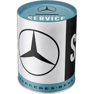 Nostalgic-Art Retro Spardose, 1 l, Mercedes-Benz – Service – Geschenk-Idee für Mercedes-Benz Accessoires Fans, Original Lizenzprodukt (OLP), Sparschwein aus Metall, Vintage Blech-Sparbüchse